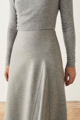 Henderson Skirt Grey Melange Boiled Wool