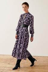 Arley Midi Dress Lilac And Black Crepe