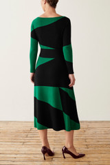 Amala Dress Black And Green Merino