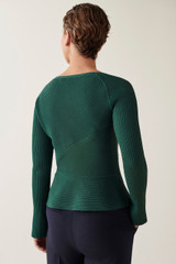 Ginova Top Dark Green Sculpt Knit