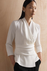 Clever Crepe Belleville Mid Sleeve Top Ivory Clever Crepe Belleville Mid Sleeve Top Ivory