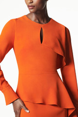 Emelyn Dress Sunset Orange Crepe Cady