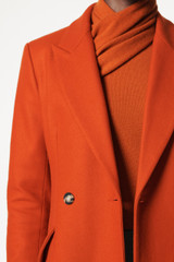 Pimlico Coat Sunset Orange Melton Wool Cashmere Blend