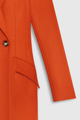 Pimlico Coat Sunset Orange Melton Wool Cashmere Blend