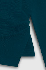 Valerio Long Sleeve Top Dark Lagoon Blue Sculpt Knit - Welcome to the Fold  LTD