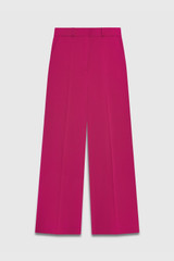 Adelaide Wide-Leg Trousers Fuchsia Pink Sculpt Stretch Crepe