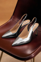 Imperia 80 Heel Silver Mirror Leather