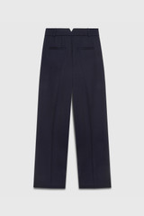 365 Pure Wool Alzira Straight Flared Trousers Navy