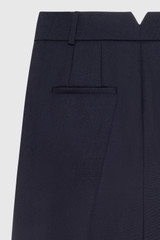 365 Pure Wool Alzira Straight Flared Trousers Navy