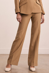 365 Pure Wool Alzira Straight Flared Trousers Camel