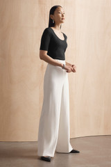 Clever Crepe Wide-Leg Trousers Ivory Clever Crepe Wide-Leg Trousers Ivory
