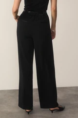 Clever Crepe Wide-Leg Trousers Black