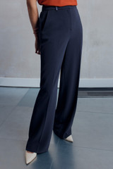 Clever Crepe Wide-Leg Trousers Navy