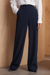 Clever Crepe Wide-Leg Trousers Navy Clever Crepe Wide-Leg Trousers Navy