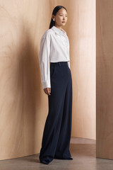 Clever Crepe Wide-Leg Trousers Navy Clever Crepe Wide-Leg Trousers Navy