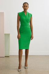 Amberley Dress Vivid Green Stretch Crepe