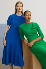 Cervara Midi Dress Cobalt Blue Stretch Tailoring