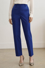 Tavira Slim-Leg Trousers Marine Blue Cotton