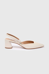 San Pietro Leather Heels 45 Ivory