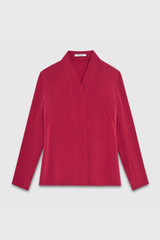 Bowery Blouse Berry Pink Stretch Silk