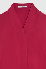 Bowery Blouse Berry Pink Stretch Silk