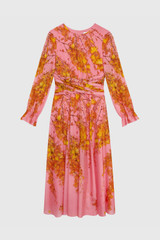 Portofino Midi Dress Pink Multicolour Silk