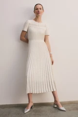 Allegra Stretch Knit Dress Ivory