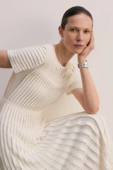 Allegra Stretch Knit Dress Ivory