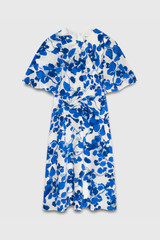 Milazzo Dress Ivory And Blue Silk