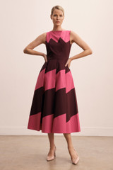 Verania Dress Light Berry Pink And Plum Stretch Cotton