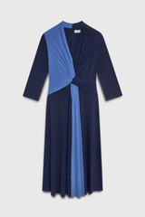 Avebury Dress Slate Blue And Navy Crepe Jersey