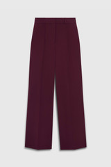 Alzira Straight Flared Trousers Plum Stretch Cotton
