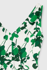 Almeria Maxi Dress Ivory And Vivid Green Cotton