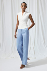 Adelaide Wide-Leg Trousers Ice Blue Linen