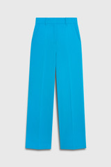 Alzira Straight Flared Trousers Turquoise Stretch Tailoring