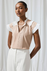 Serres Sleeveless Blouse Champagne Silk