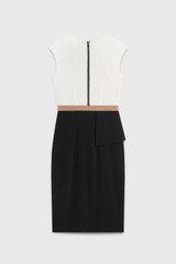 Clever Crepe Eaton Sleeveless Dress Ivory And Black
