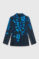 Knighton Silk Jacket Navy And Turquoise