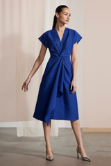 Laramie Midi Dress Electric Blue Linen Cotton