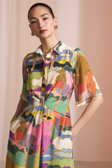 Positano Dress Multicolour Silk Made With Liberty Fabric