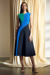 Sorrento Dress Tranquil Teal Multicolour Stretch Tailoring