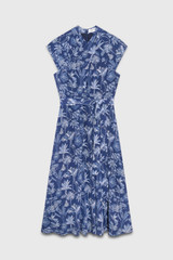 Mirabello Dress Navy And Ivory Silk Made With Liberty Fabric