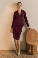 Kerrison Pencil Skirt Plum Sculpt Stretch Crepe