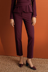 Tavira Slim-Leg Trousers Plum Sculpt Stretch Crepe