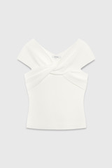 Lucila Top Ivory Sculpt Knit