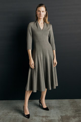 Andorra Dress Grey Stretch Jacquard