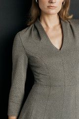Andorra Dress Grey Stretch Jacquard