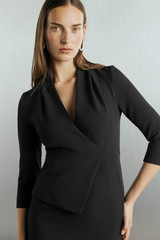 Hathaway Dress Black Sculpt Stretch Crepe