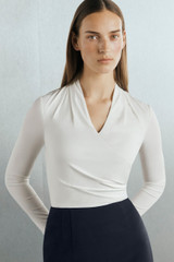 Amaldo Top Ivory Stretch Jersey