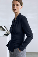 Clever Crepe Belleville Long Sleeve Top Navy Clever Crepe Belleville Long Sleeve Top Navy